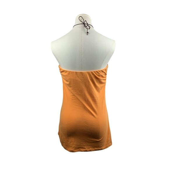 Women's F.A.N.G Orange & Brown Halter Top With Paisley Print Size Large - Picture 5 of 7